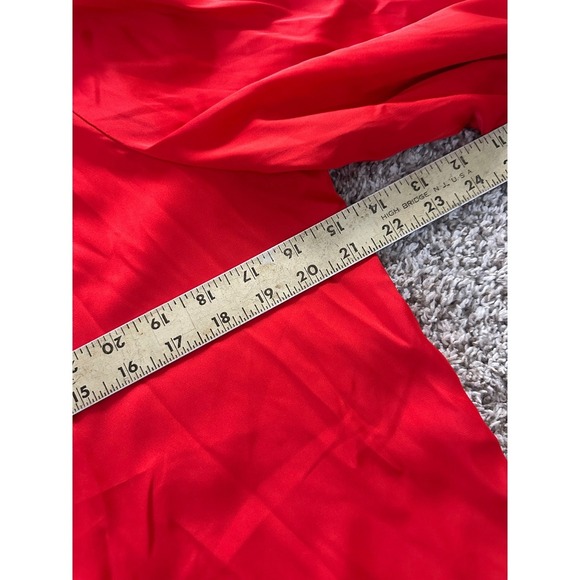 Cupcakes and Cashmere Red Blouse Long Sleeve Ruffle Neck Womens Size L - Picture 7 of 8